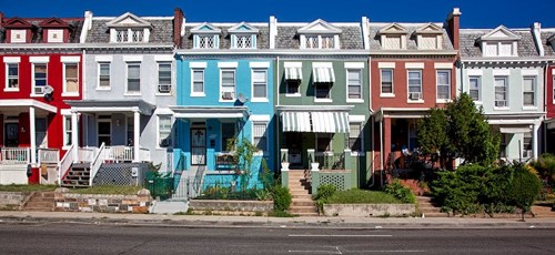 Colorful row houses