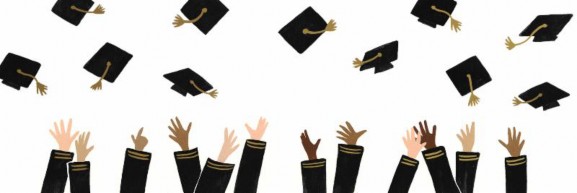 Graduation: Caps thrown into the air