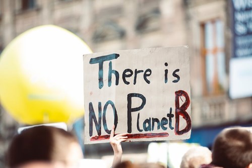 Sign saying "There is no Planet B"